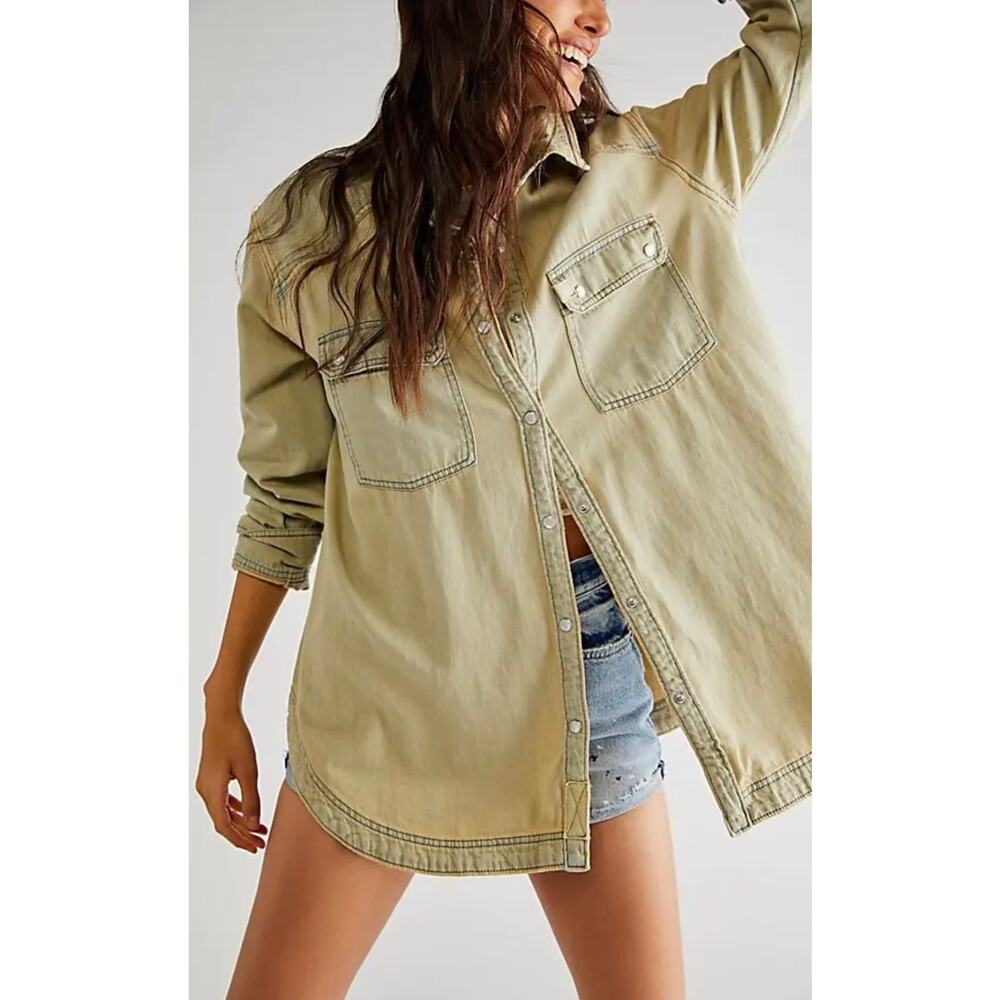 We the Free Westward Bound Shirt Bleached And Tinted Size XL Free People Rust